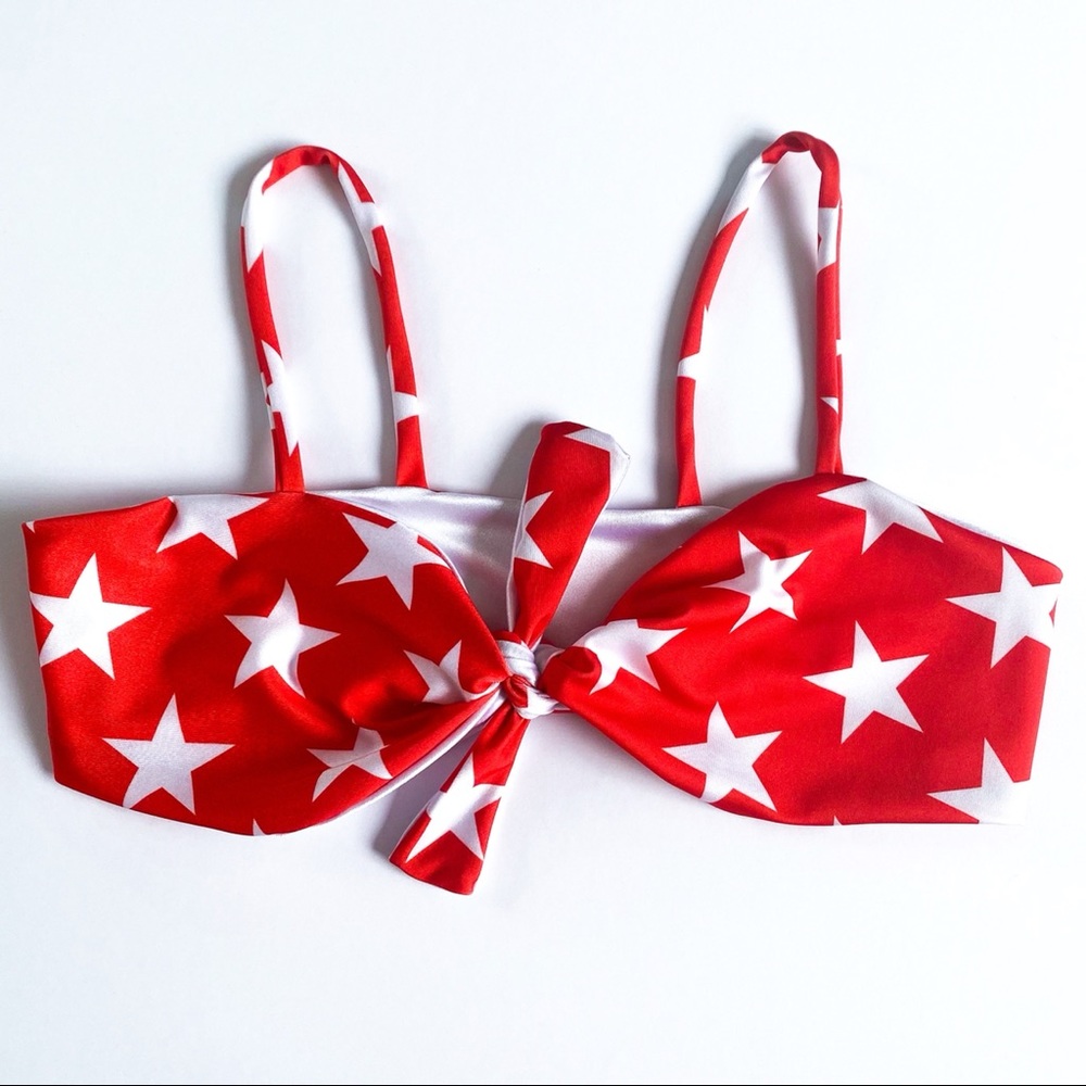 The Volt sample - Red Star Tie Front Top - M & XL